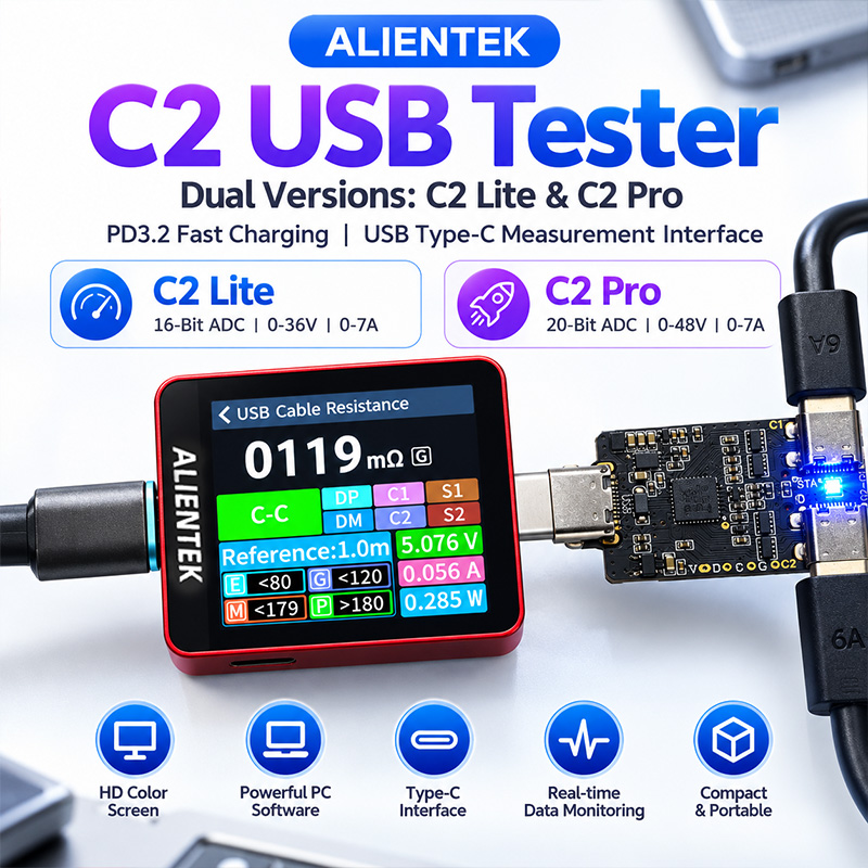 ALIENTEK C2 Color Screen Teste - Power Supply Tester 评论和价格